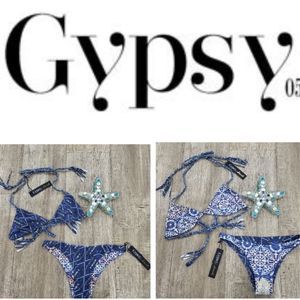 NWT Gypsy 05 Reversible Fringe Bikini Small